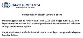 Pemeliharaan Sistem BI FAST