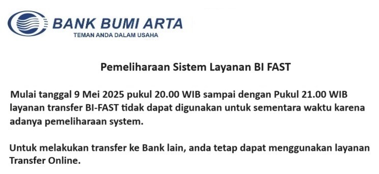 Pemeliharaan Sistem BI FAST