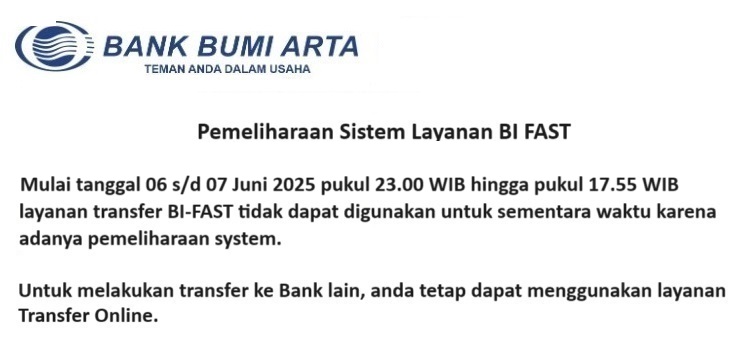 Pemeliharaan Sistem BI FAST