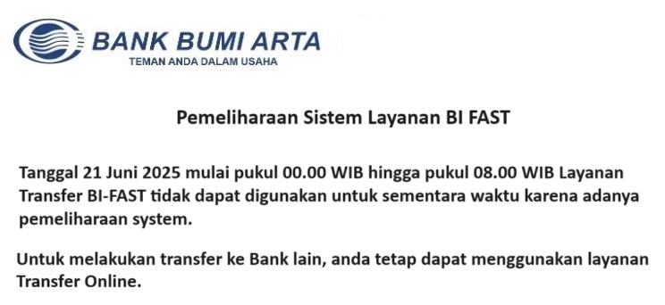Pemeliharaan Sistem BI FAST