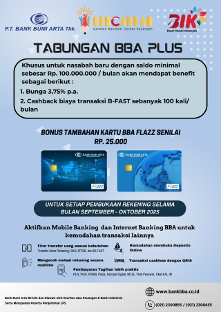 Promo Tabungan BBA PLUS